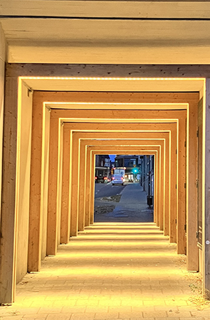 Upplyst gångtunnel Vaksalagatan