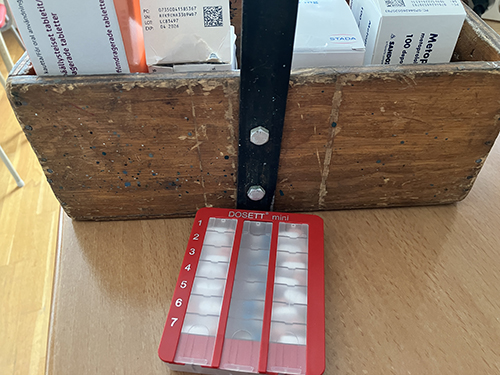 Fördelning av veckans medicin i dosetten