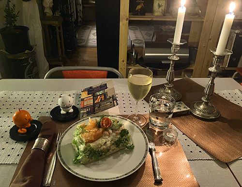 Smörgåstårta riesling tända ljus Hopptisarna boken Murder by the book