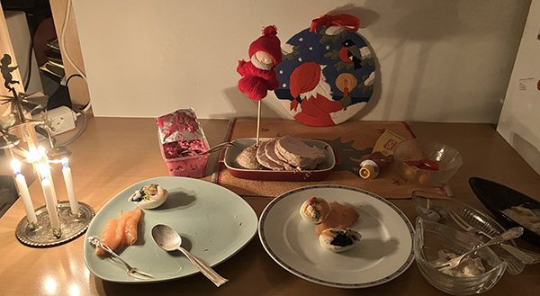 Sillbord ägg o lax kalkon annandagen