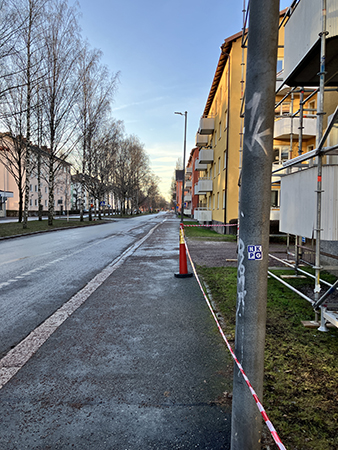 Slutet av St Olofsgatan på väg hem annandagen