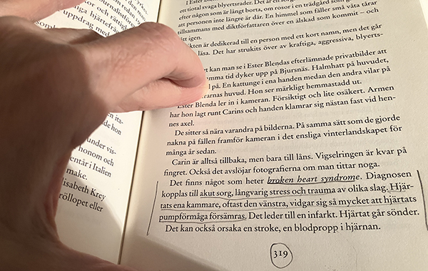 Broken heart syndrome citat ur boken Ligan av Fatima Bremmer