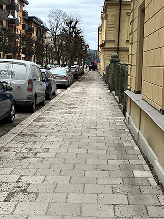 Klunga av folk på Main Street juldagen