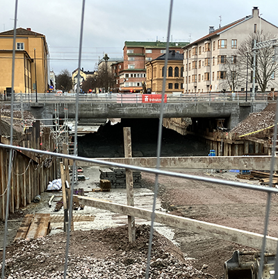 Tunnelbygget St Olofsgatan kvadrat 20 dec 2025
