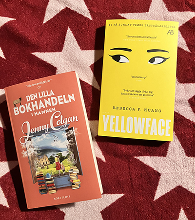 Böckerna Den lilla bokhandeln i hamnen och Yellowface