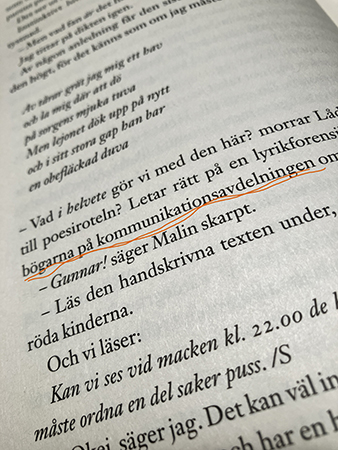 Bögarna på kommunikationsavdelningen citat ur boken Dvalan