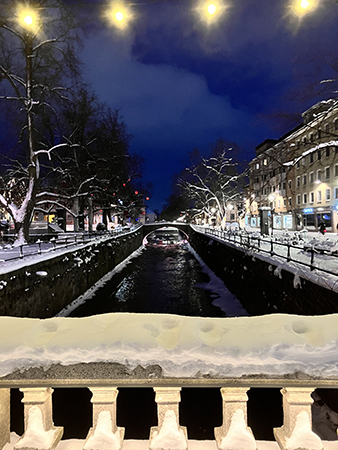 Fyrisån från Nybron vinter