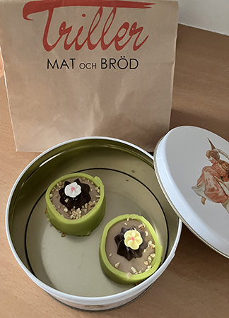 Två gröna Noisette i burk och en Trillerpåse