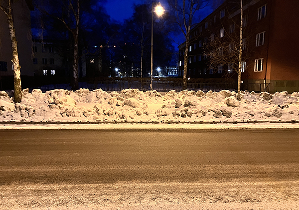 Snövallar på St Olofsgatan