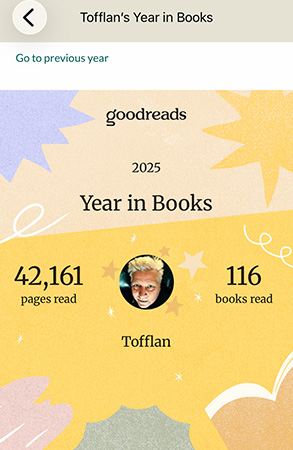 42161 lästa sidor 116 lästa böcker 2025 Goodreads