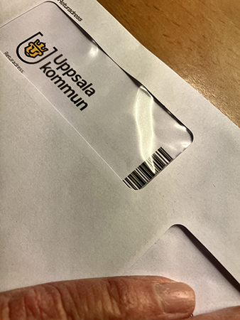 Fönsterkuvert från Uppsala kommun
