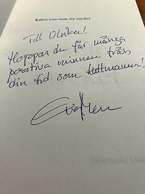 Hälsning fr författaren EvaMarie Törnström i Katten som visste för mycket