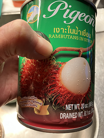 Asiatisk konserverad frukt rambutans in syrup