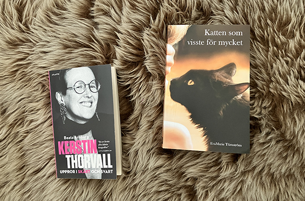 Böckerna Kerstin Thorvall uppror i skärt och svart o Katten som visste för mycket