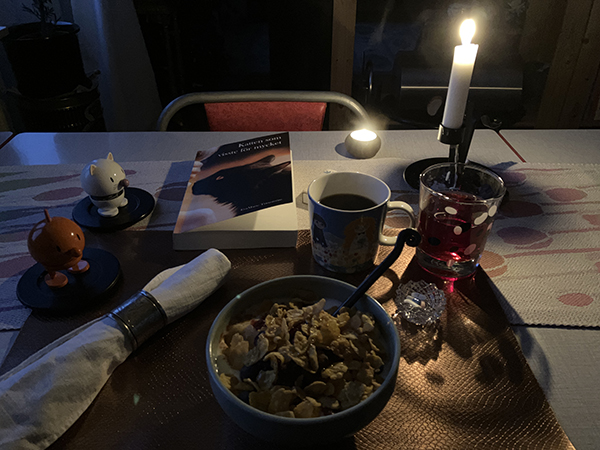 Filfrukost med tända ljus Hopptisarna o Katten som visste för mycket