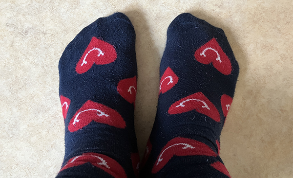 Strumpor med glada hjärtan på Happy socks