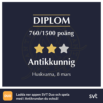 Antikkunnig i Huskvarna 8 mars 2026