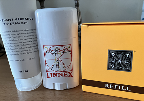 Fotkräm Linnex och Rituals Mehr lotion