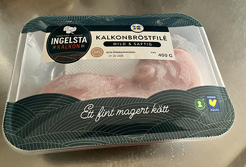 Kalkonfilé på tining