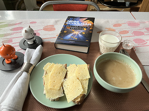 Måndagsmiddag ostmackor och skogssvampsoppa med Hopptisarna o Nätter utan gryning