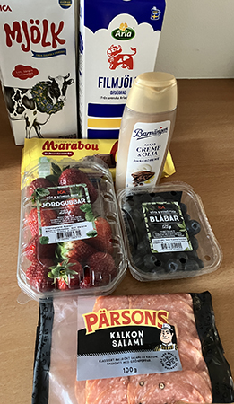 Mjölk fil choklad duschcreme bär kalkonsalami