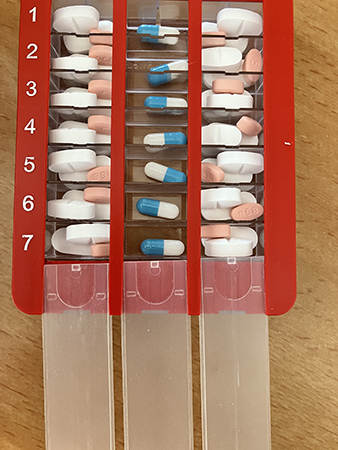 Veckans mediciner fördelade i dosetten