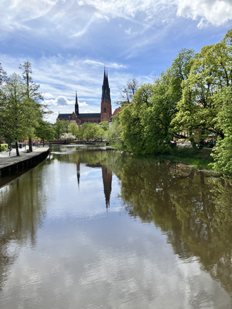 Fyrisån och domkyrkotornen från Haglunds bro