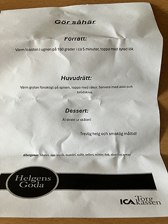 Instruktion till helgkasse v 21 2026
