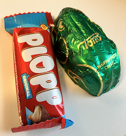 Plopp och chokladgroda från L