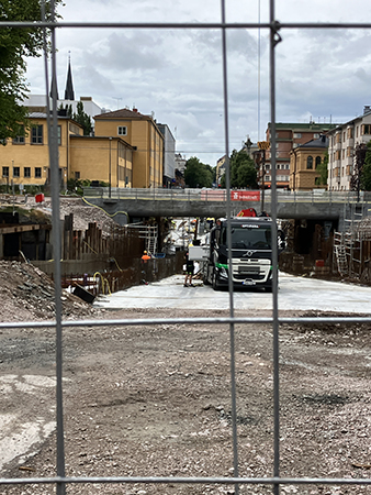 Lastbil mitt i St Olofstunneln den 3 juli 2026