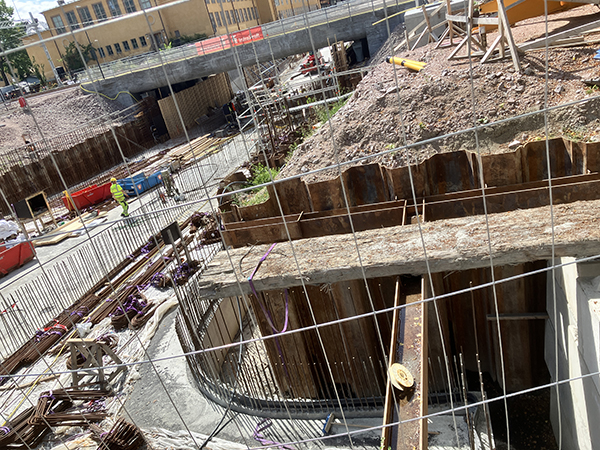 Tunnelbygget St Olof hörnet St Olof Storgatan den 24 juli 2026