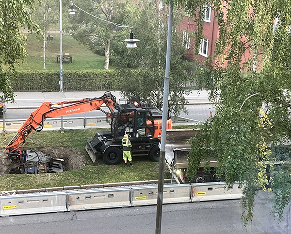 Grävarbete i allén dag 2