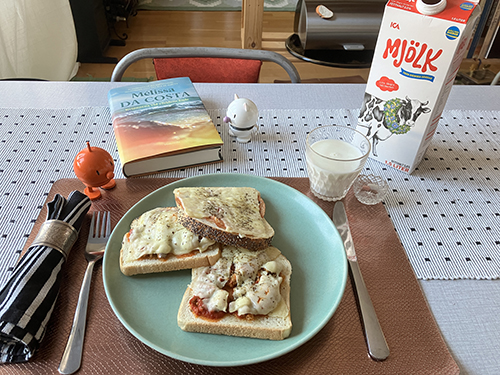 Varma mackor med makrill kalkonsalami o ost Hopptisarna o Kvinnorna vid världens ände