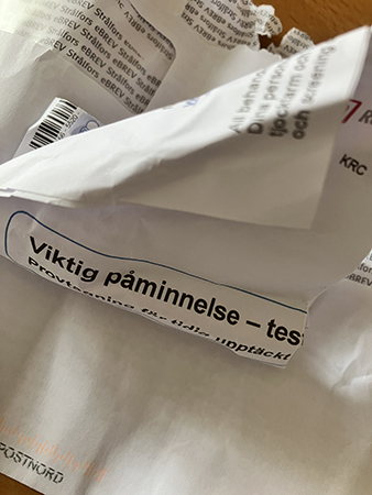 Viktig påminnelse från vården ihopknölad Viktig påminnelse från vården ihopknölad