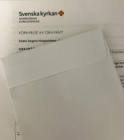 Förnyelse av gravrätt graven i Norrköping