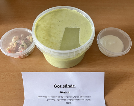 Förrätt grön ärtsoppa syrat äpple och pepparrotskräm helgens goda v 36 2026