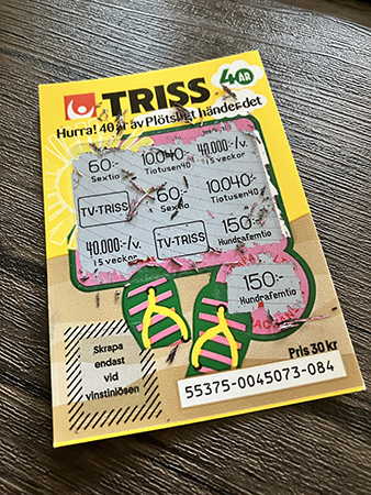 Ingen vinst på Trisslotten från Annas snälla mamma