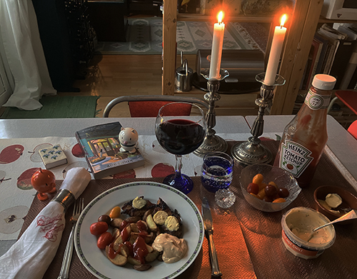 Kalkon o klyftor med Hopptisarna tempranillovin och Murders the word
