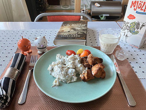 Kolgrillad kyckling o krämig potatissallad Hopptisarna Vildfåglar Kolgrillad kyckling o krämig potatissallad Hopptisarna Vildfåglar