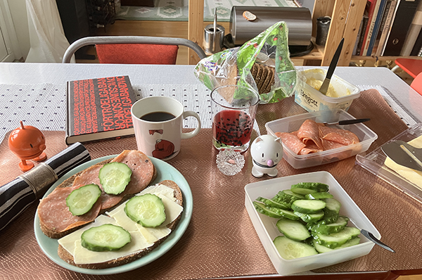 Mackor med kalkonsalami o ost o saltgurka kaffe Hopptisarna Förtroeliga band Mackor med kalkonsalami o ost o saltgurka kaffe Hopptisarna Förtroeliga band