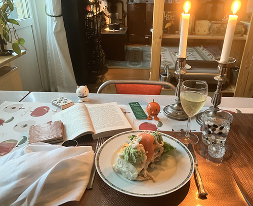 Smörgåstårta riesling bokuppslag Hopptisarna levande ljus