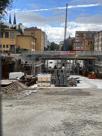 Tunnelbygget St Olof rakt framifrån den 25 sep 2026