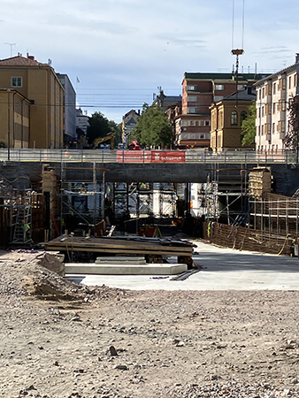 Tunnelbygget St Olof rakt framifrån den 4 sep 2026