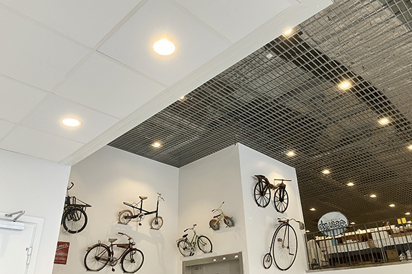 Cyklar i olika åldrar på väggen i Fyrishov