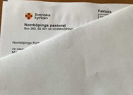 Faktura på förlängd gravrätt Norrköpingsgraven