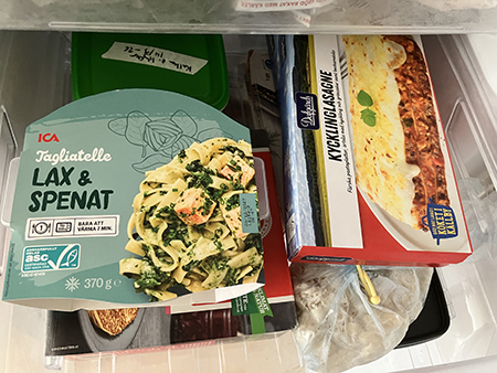 Frysrätter tagliatelle med lax o spenat o kycklinglasagne