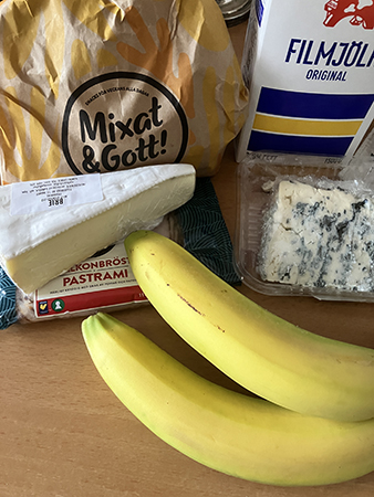 Godispåse ostar kalkon banan fil