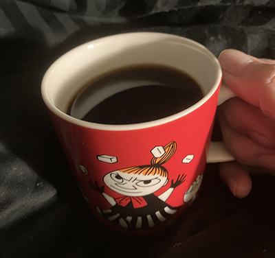 Kaffe på sängen i Lilla Mymugg