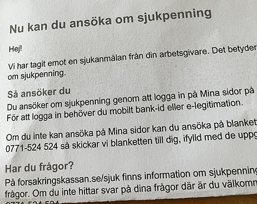 Nu kan du ansöka om sjukpenning