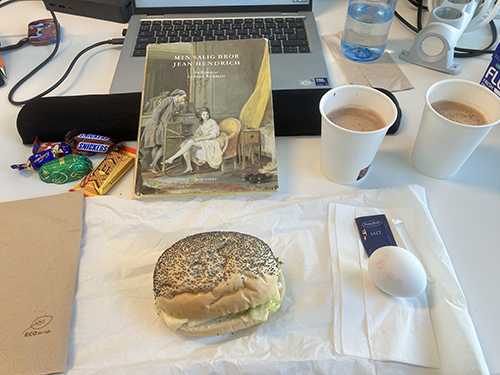 Skrivbordslunch på jobbet med Min salig bror Jean Hendrich